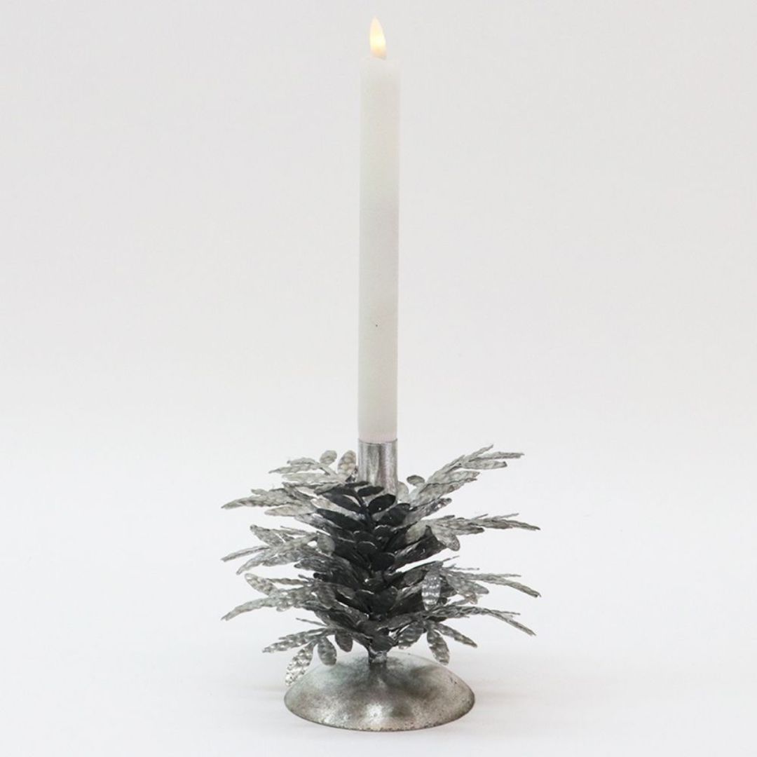 Vienna Single Silver Candleholder - 15cm image 1